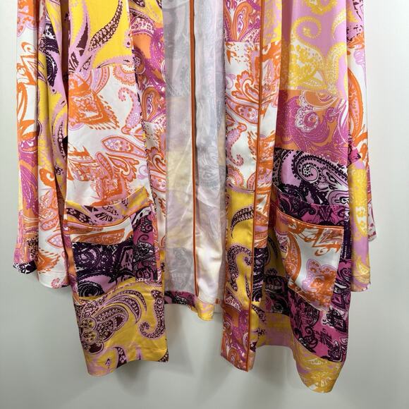 Eloquii New Patchwork Print Kimono Cardigan Robe Size 26/28 Colorful Boho Artsy - Picture 3 of 16